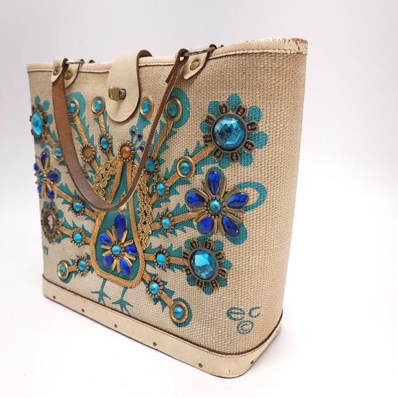 Enid Collins Of Texas Vintage 1960s Purse Bag Pavan 4 Genuine Handbag - Picture 5 of 12